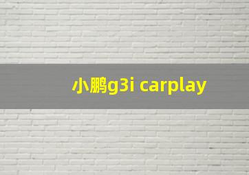 小鹏g3i carplay